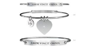 【貨物輸送無料】イタリアン 腕輪 腕輪スチール写真kidult bracciali acciaio love lui amp; lei  lamore vince tutto 731053