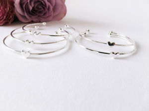 【貨物輸送無料】イタリアン 腕輪 ハート形腕輪5x regalo per testimone della sposa cuore bracciali
