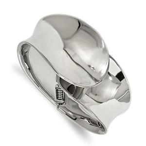 【貨物輸送無料】イタリアン 腕輪 ステンレススチールラルゴカフブレスレットacciaio inox largo amp; ondulate lucidato bracciale braccialetto regalo