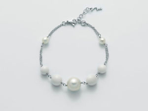 【貨物輸送無料】イタリアン 腕輪 折り返しbracciale miluna terra e mare pbr2556m perle agata bianca bianco argento donna