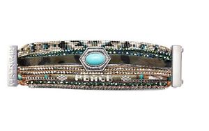 【貨物輸送無料】イタリアン 腕輪 ブレスレットヌフbracelet  bresilien *hipanema*  green peace   taille  m 18 糎  neuf