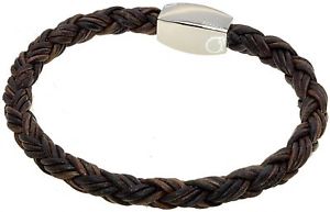 最大70%OFFクーポンイタリアン　ブレスレット　チタニウムブレスレットbracciale in pelle marrone con chiusura magnetica titanio 21091750912s