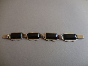 【貨物輸送無料】イタリアン 腕輪 ブレスレットアールデコビンテージbracelet art deco jakob bengel vintage galalithe noire