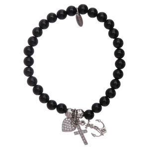 【貨物輸送無料】イタリアン 腕輪 ビーズカフアガタチャリティーアーメンbracciale perline agata fede, speranza e carit arg 925 amen