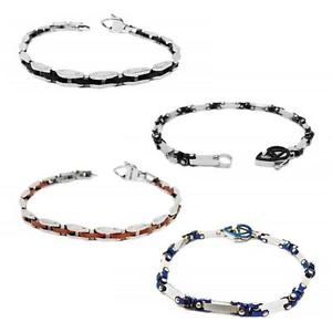 【貨物輸送無料】イタリアン 腕輪 ブレスレットアラゴントレドスチールメッシュbracciale uomo aragonesi toledo インチ acciao 316l con maglie bicolore