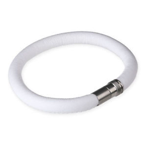【貨物輸送無料】イタリアン 腕輪 デザインカフスキンステンレススチールホワイトernstes design edvita bracciale a75 we pelle acciaio inox 19 21糎 bianco