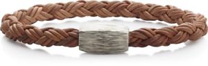【貨物輸送無料】イタリアン 腕輪 チタニウム腕輪bracciale インチ pelle marrone con chiusura magnetica titanio 210916409126s