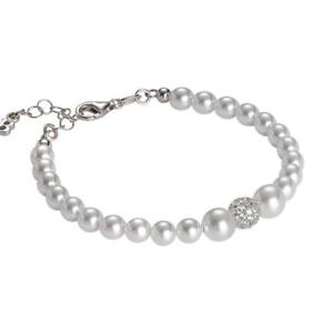 【貨物輸送無料】イタリアン 腕輪 シルバースワロフスキービーズカフbracciale boccadamo インチ argento 925 perle swarovski bianche e zirconi refbr465