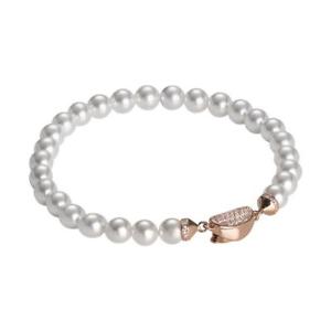 【貨物輸送無料】イタリアン 腕輪 シルバースワロフスキービーズルピーカフbracciale boccadamo インチ argento 925 perle swarovski bianche e zirconi refbr467rs