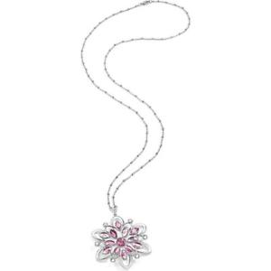 【送料無料】イタリアン　ブレスレット　ロングネックレススチールフラワースワロフスキーピンクcollana lunga donna morellato fioremio sabk07 fiore acciaio swarovski rosa