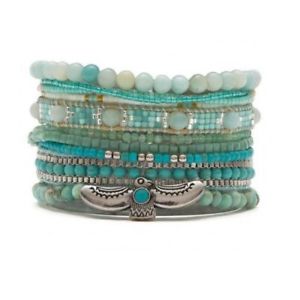 【送料無料】イタリアン ブレスレット ブレスレットマルチコレクションアクアbracelet multiliens *hipanema* collection aqua taille m 17cm|hokushin