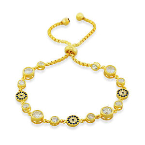 【送料無料】イタリアン　ブレスレット　スターリングシルバーホワイトゴールドベゼルargento sterling color oro bianco lunetta cristalli malocchio