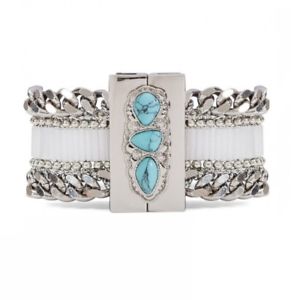 【送料無料】イタリアン　ブレスレット　ブレスレットマンシェットヌフbracelet manchette *hipanema* holy silver taille m 17,5cm neuf avec pochon