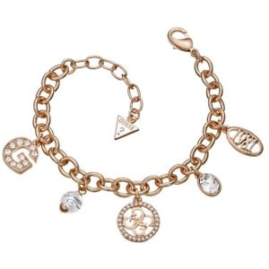 【送料無料】イタリアン　ブレスレット　ステンレススチールピンクゴールドカフguess bracciale da donna in acciaio inox armkette oro rosa ubb51412
