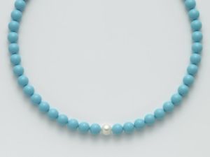 【送料無料】イタリアン　ブレスレット　ネックレスターコイズコリアーゴールドシルバーパスタcollana donna miluna pcl4433 argento perle terra pasta di turchese collier oro