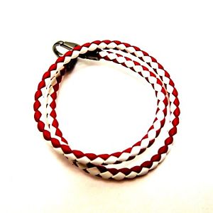 【送料無料】イタリアン　ブレスレット　ラップアラウンドブレスレットj3678959 nuova tods rosso e bianco intreccio pelle braccialetto avvolgente