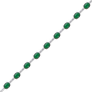 【送料無料】イタリアン　ブレスレット　ラウンドテニスブレスレットsilver green ovale tondo cz eternity bracciale tennis alternato