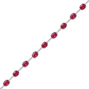 【送料無料】イタリアン ブレスレット シルバーレッドラウンドオーバルテニスブレスレットsilver red ovale tondo cz eternity bracciale tennis alternato|hokushin