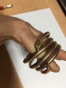 【送料無料】イタリアン ブレスレット ブレスレットマンシェットrare ancien bracelet manchette serpent plaqu or lamin des annes 40|hokushin