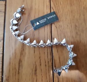 【送料無料】イタリアン ブレスレット エディボルゴラグジュアリーコーンホワイトシルバーブレスレットeddie borgo lusso bianco cono argento bracciale|hokushin