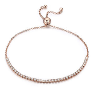 【送料無料】イタリアン　ブレスレット　テニスブレスレットスターリングシルバーピンクゴールドメッキbraccialetto tennis argento sterling 925 con catenina rosa placcato oro｜hokushin 14,785円