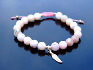 【送料無料】イタリアン　ブレスレット　ピンクオパールスターリングシルバーカフopale rosa argento sterling piuma naturale gemstone bracciale 69 dedicarmi al macram siste｜hokushin