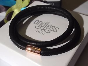 【送料無料】イタリアン　ブレスレット　ブラックブレスレットローズバックルendless jewelry nero bracciale doppio strand rose fibbia 42cm rrp 50｜hokushin