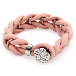 【送料無料】イタリアン　ブレスレット　シルバーローザアンティブレスレットbraccialetto donna con strass intrecciato in argento rosa antico｜hokushin 15,385円