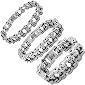 【送料無料】イタリアン　ブレスレット　ブレスレットチェーンオートバイステンレススチールbracciale fahrradkette catena motocicletta acciaio inox massiccio motociclista｜hokushin