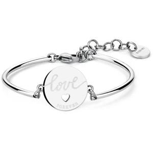 【送料無料】イタリアン　ブレスレット　ペンダントスチールテレビカフbracciale da donna brosway chakra tv in acciaio con ciondolo cuore scritta love｜hokushin