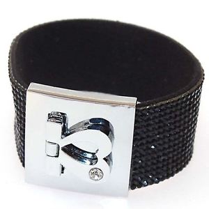【送料無料】イタリアン　ブレスレット　ブレスレットベロアノワールアルジェントbracelet en velours noir strass brillants et fermoir original cur plaqu argent｜hokushin