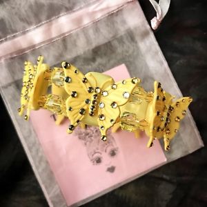 【送料無料】イタリアン　ブレスレット　タランティーノスワロフスキーカフブレスレットtarina tarantino lucite giallo farfalla swarovski bracciale braccialetto ottime condizioni
