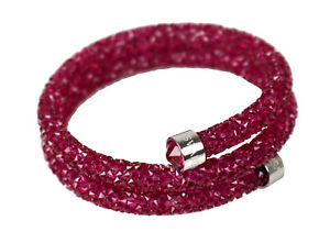 【送料無料】イタリアン　ブレスレット　スワロフスキーカフカフクリスタルピンクswarovski bracciale 5292449 bracciale crystaldust cristallo fuxia rosa