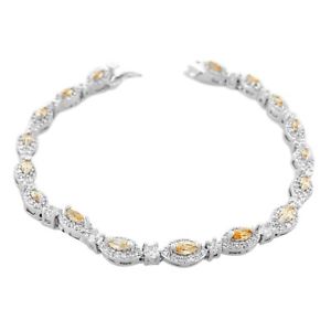 【送料無料】イタリアン　ブレスレット　コニャックブラウンカットargento sterling taglio marquise bianco color cognac marrone cristalli