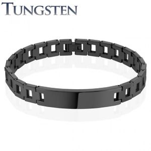 【送料無料】イタリアン ブレスレット ブレスレットタングステンbracciale uomo tungsteno nero placca