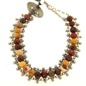 【送料無料】イタリアン　ブレスレット　シルバーベトナムカフmychau bracciale vietnamita in argento e moosk agata 18037