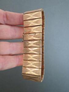 【送料無料】イタリアン　ブレスレット　ビンテージロカフブレスレットvintage laminato oro bracciale braccialetto firmato