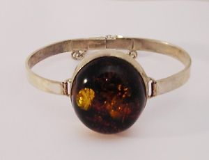【送料無料】イタリアン　ブレスレット　オレンジウラルビンテージシルバーブレスレットbracciale con ambra degli urali argento vintage oma19｜hokushin