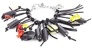 【送料無料】イタリアン　ブレスレット　スキンステンレススチールブレスレットharibo bijoux bracciale in pelle e acciaio inox 360208500