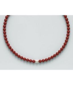 【送料無料】イタリアン ブレスレット ネックレスシルバーアースレッドコーラルコリアーゴールドcollana donna miluna pcl4437 argento perle terra rosso corallo collier oro nuova