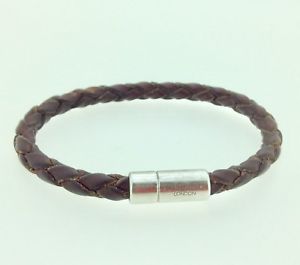 【送料無料】イタリアン　ブレスレット　ブレスレットブラウンレザー￥tateossian braccialetto di pelle marrone intrecciato 718cm, prezzo consigliato 145｜hokushin