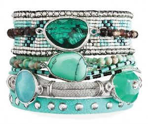 【送料無料】イタリアン ブレスレット ブレスレットマルチアトランティスターコイズbracelet bresilien multirangs *hipanema* atlantis turquoise  taille m  18 cm