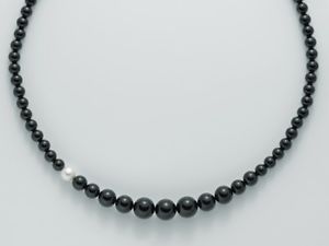 【送料無料】イタリアン ブレスレット ロングネックレスシルバーパールブラックアースオニックスブラックゴールドcollana lunga donna miluna pcl4658v argento perle terra nera onice nero oro|hokushin