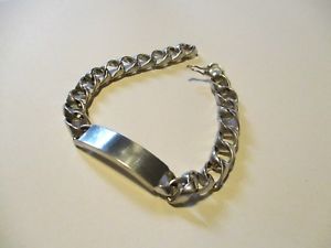 【送料無料】イタリアン　ブレスレット　シルバーブレスレットbracciale uomo in argento 925 con piastina; 1cm di larghezza｜hokushin