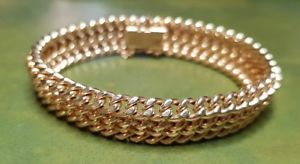 【送料無料】イタリアン　ブレスレット　ブレスレットグルメマンシェットプラークビンテージbracelet gourmette manchette en plaque or 5m vintage v558｜hokushin 28,656円