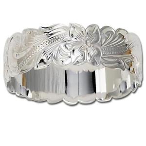 【送料無料】イタリアン　ブレスレット　シルバーハワイアンプルメリアスライドメタルカフサイズ28mm argento 925 hawaiano plumeria scorrere bracciale rigido misura 8｜hokushin