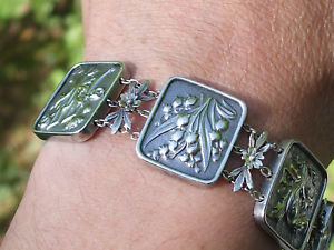 【送料無料】イタリアン　ブレスレット　ブレスレットアールヌーボーアルジェントtres beau bracelet ancien art nouveau en argent sign f kauffer lg 18,5cm｜hokushin