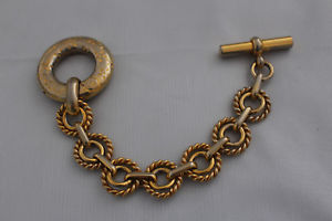 【貨物輸送無料】イタリアン 腕輪 ブレスレットビンテージブレスレットbracelet cline vintage  bracelet est en mtal dor de 1989 ref 129 ブレスレット-ジュエリー・アクセサリー