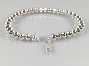 【送料無料】イタリアン　ブレスレット　シルバーラウンドブレスレットソリッドビーズargento 925 solido per signore rotonde braccialetto con perline 7 1256gr