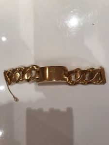 【貨物輸送無料】イタリアン 腕輪 チェーンカフブレスレットチェーンサイズcline id chain bracciale bracelet catene brass ottone taglia m